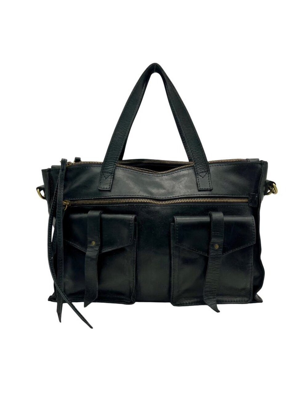 Raven & Lily Black Leather Tote Bag